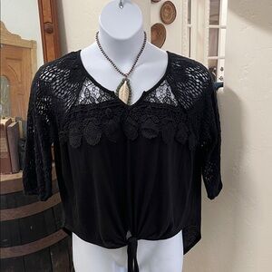 Black Lace Women's Top